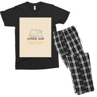 Coder And Cat Mom Codingcoder Software Engineer Developer Programmer G Men's T-shirt Pajama Set | Artistshot