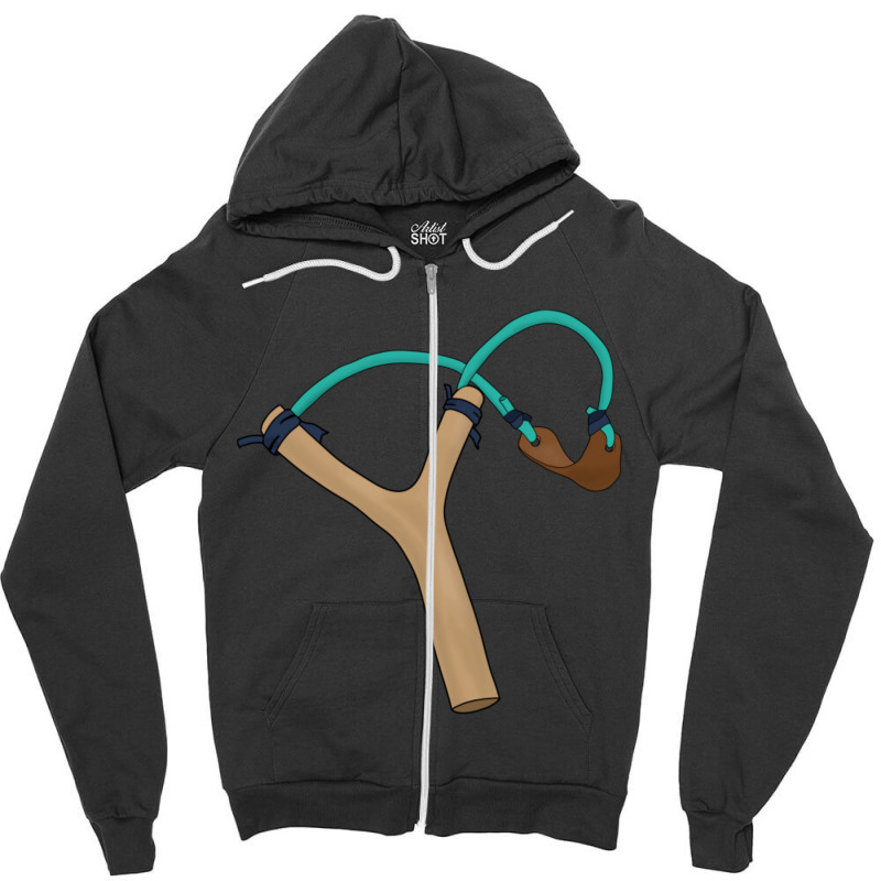 Wooden Slingshot Zipper Hoodie | Artistshot