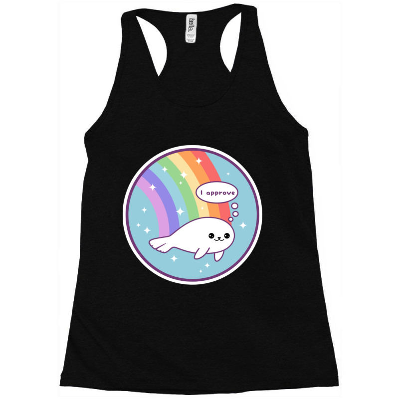 Rainbow Seal Of Approval Racerback Tank by cm-arts | Artistshot