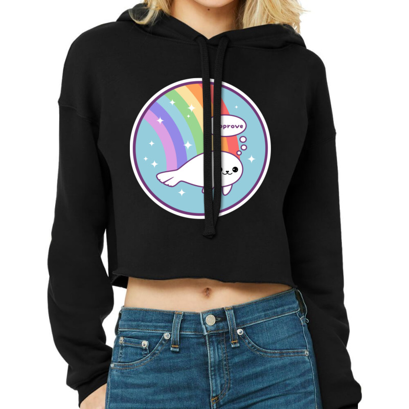 Rainbow Seal Of Approval Cropped Hoodie by cm-arts | Artistshot