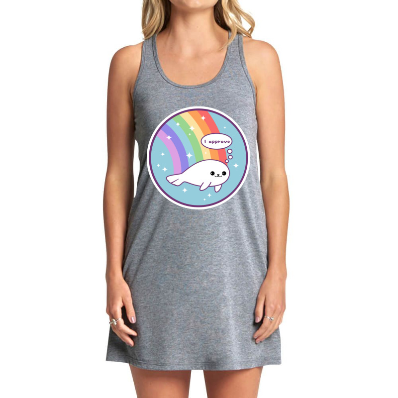 Rainbow Seal Of Approval Tank Dress by cm-arts | Artistshot