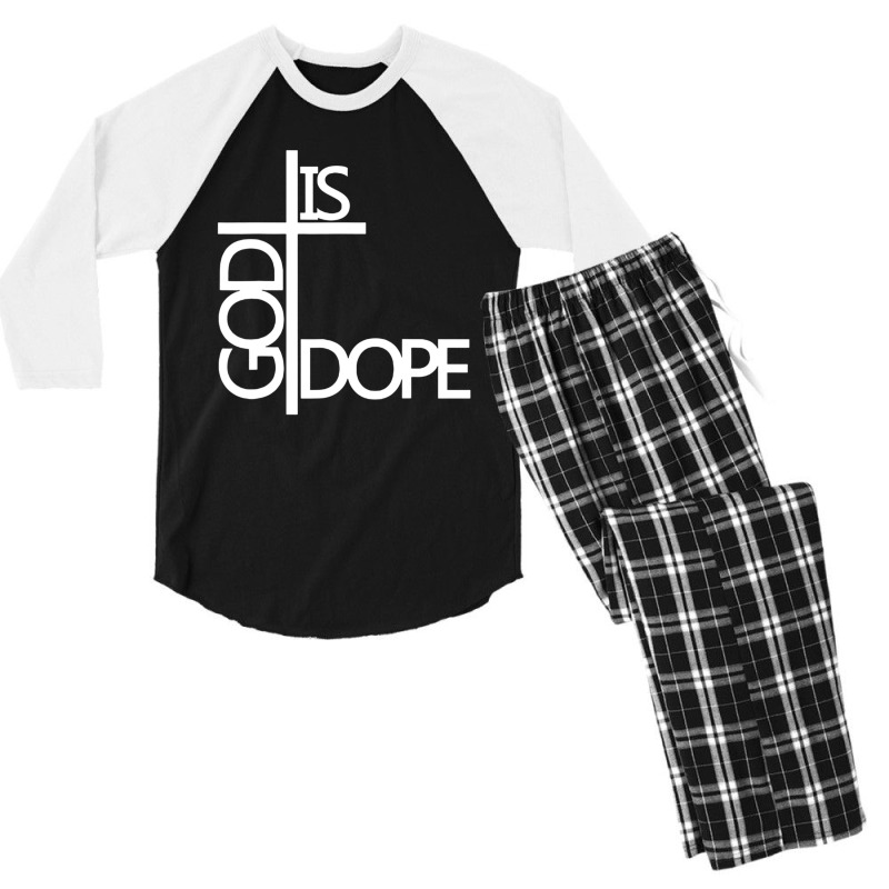 God Is Dope Men's 3/4 Sleeve Pajama Set | Artistshot