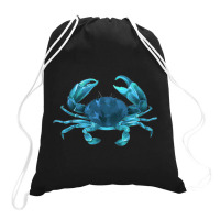 Aqua Colored Crab Drawstring Bags | Artistshot