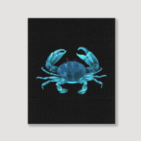 Aqua Colored Crab Portrait Canvas Print | Artistshot