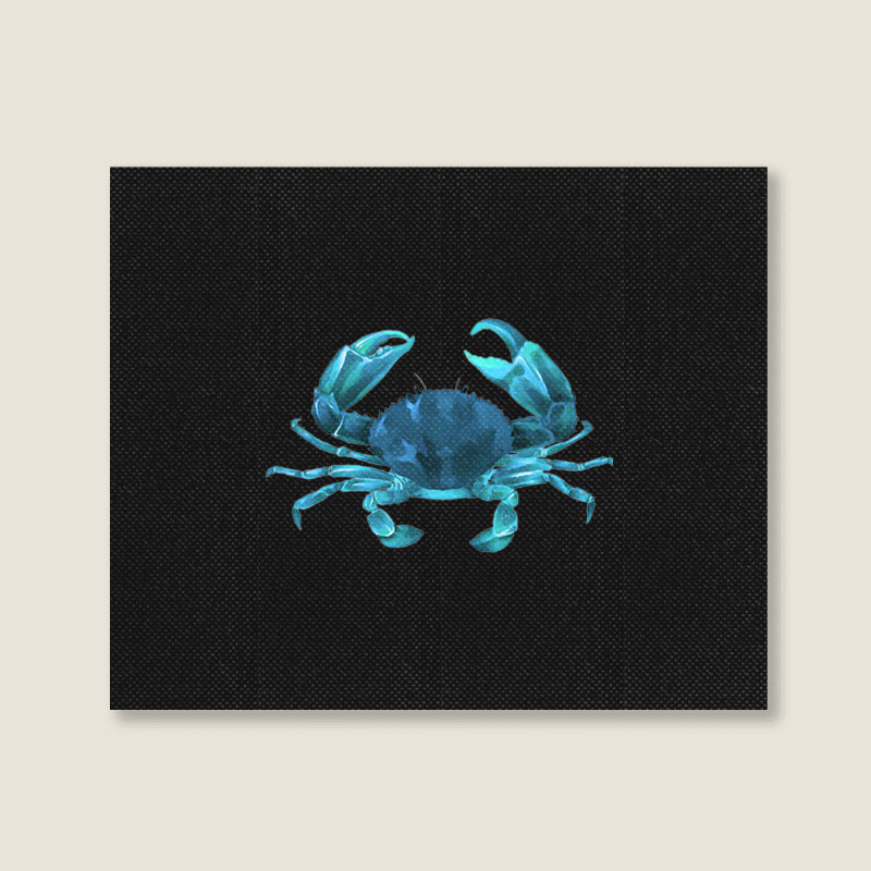 Aqua Colored Crab Landscape Canvas Print | Artistshot