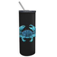 Aqua Colored Crab Skinny Tumbler | Artistshot