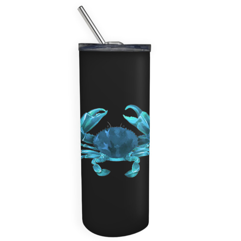 Aqua Colored Crab Skinny Tumbler | Artistshot