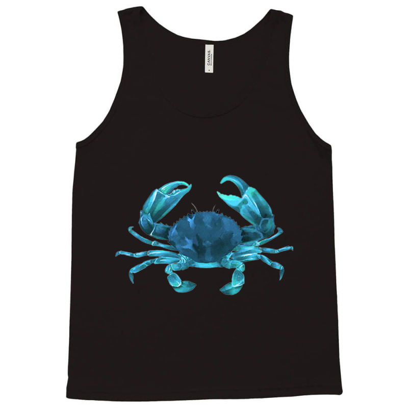 Aqua Colored Crab Tank Top | Artistshot