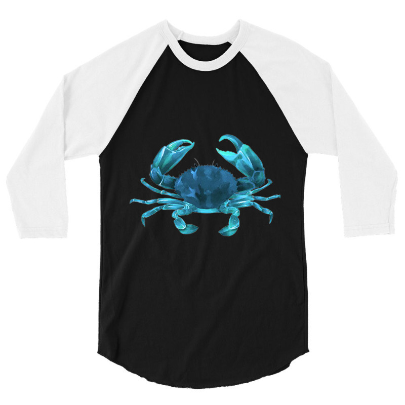 Aqua Colored Crab 3/4 Sleeve Shirt | Artistshot