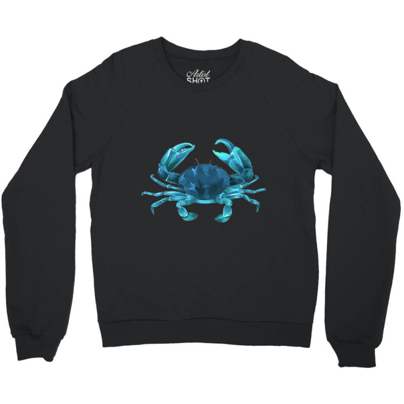 Aqua Colored Crab Crewneck Sweatshirt | Artistshot