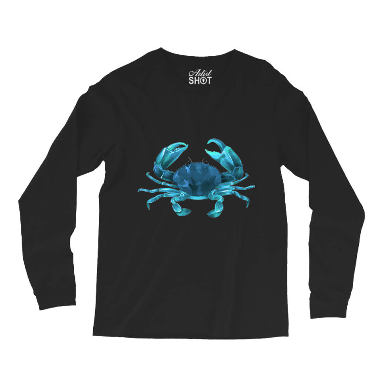 Aqua Colored Crab Long Sleeve Shirts | Artistshot