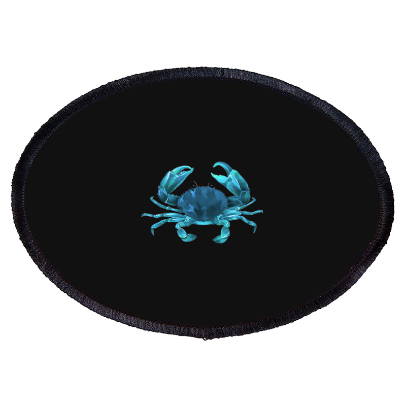 Aqua Colored Crab Oval Patch | Artistshot