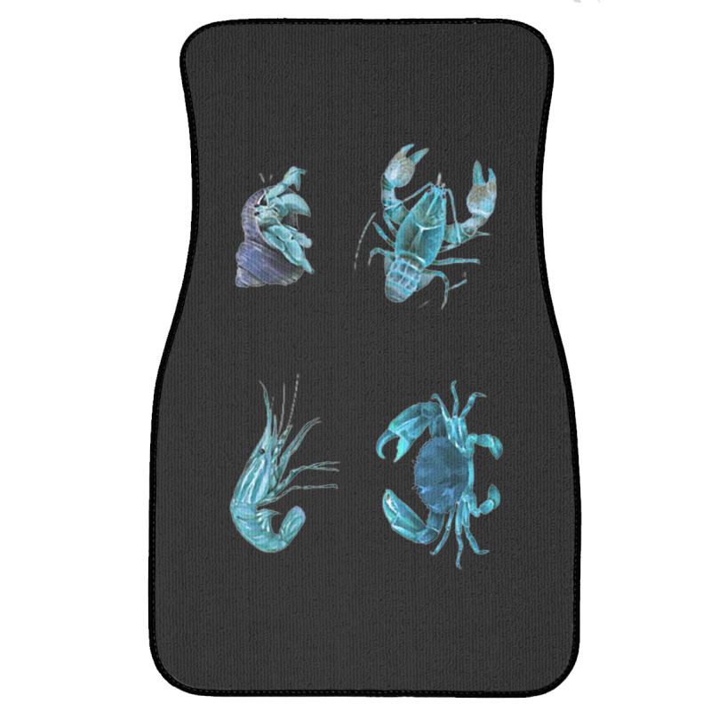 Aqua Colored Crustacean Front Car Mat | Artistshot