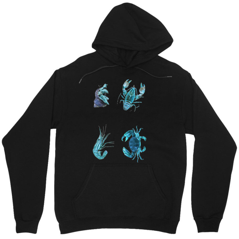 Aqua Colored Crustacean Unisex Hoodie | Artistshot