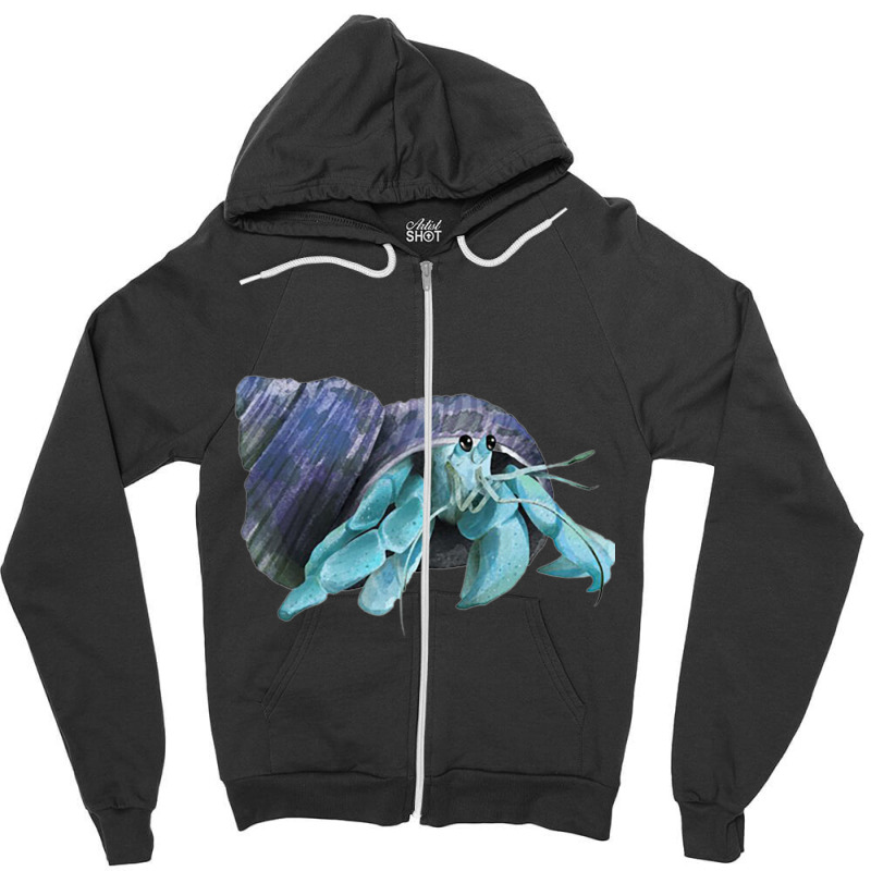 Aqua Colored Hermit Zipper Hoodie | Artistshot