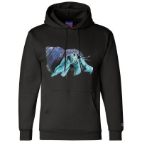 Aqua Colored Hermit Champion Hoodie | Artistshot