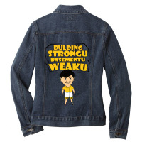 Building Strong Basement Weak Vadivelu Tamil Comdy Ladies Denim Jacket | Artistshot