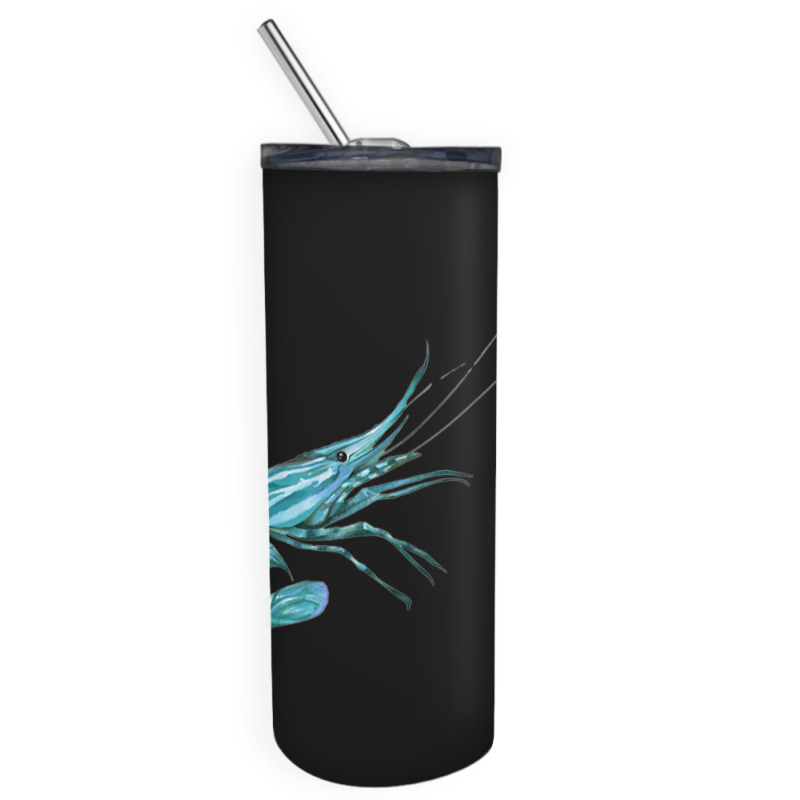 Aqua Colored Prawn Skinny Tumbler | Artistshot