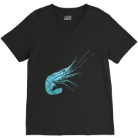 Aqua Colored Prawn V-neck Tee | Artistshot