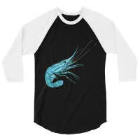 Aqua Colored Prawn 3/4 Sleeve Shirt | Artistshot