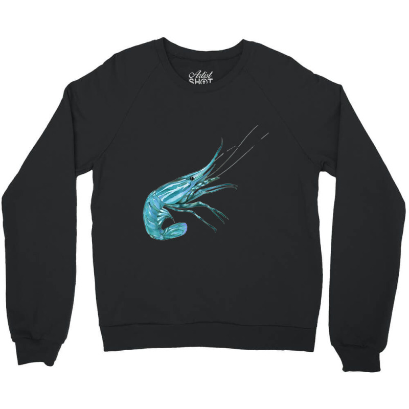 Aqua Colored Prawn Crewneck Sweatshirt | Artistshot