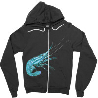 Aqua Colored Prawn Zipper Hoodie | Artistshot