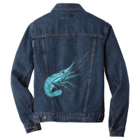 Aqua Colored Prawn Men Denim Jacket | Artistshot