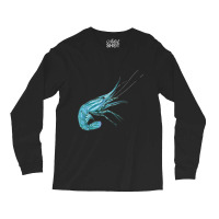 Aqua Colored Prawn Long Sleeve Shirts | Artistshot