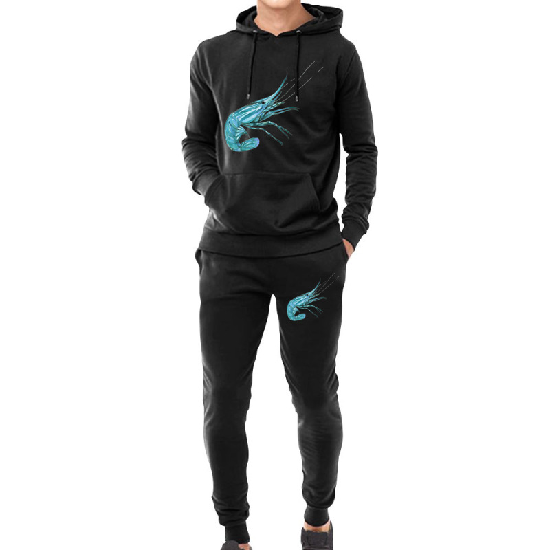 Aqua Colored Prawn Hoodie & Jogger Set | Artistshot