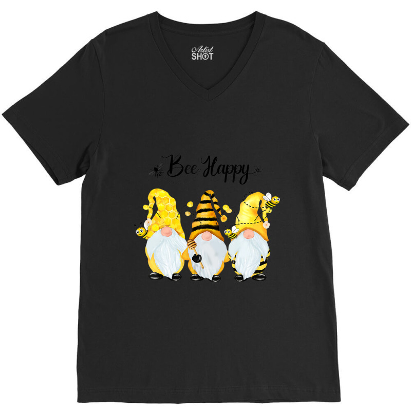 Bee Happy Bee Gnome Spring V-neck Tee | Artistshot