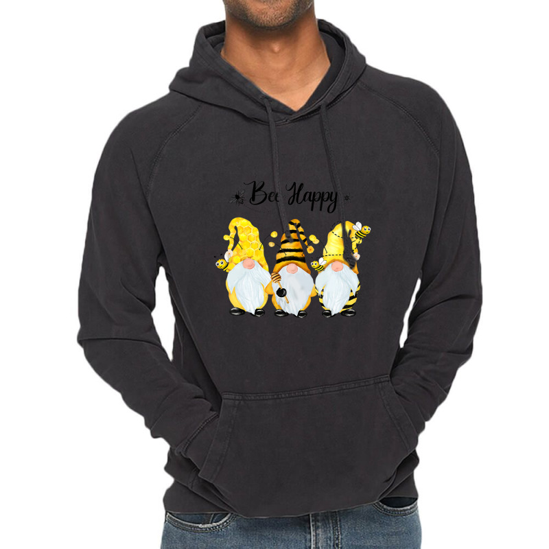 Bee Happy Bee Gnome Spring Vintage Hoodie | Artistshot