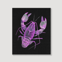 Aqua Purple Colored Lobster Portrait Canvas Print | Artistshot