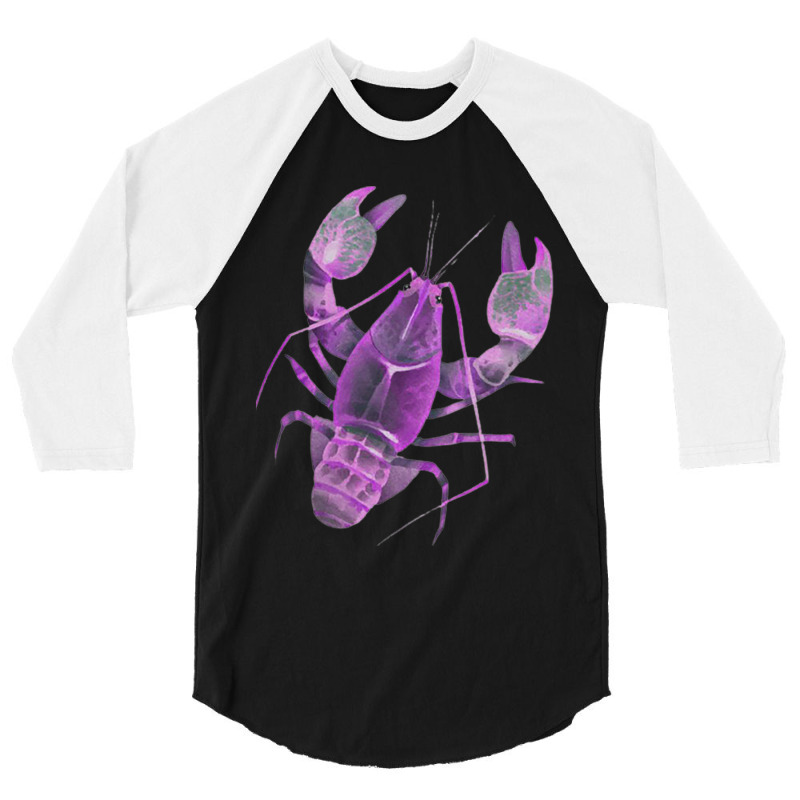 Aqua Purple Colored Lobster 3/4 Sleeve Shirt | Artistshot