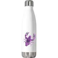 Aqua Purple Colored Lobster Stainless Steel Water Bottle | Artistshot