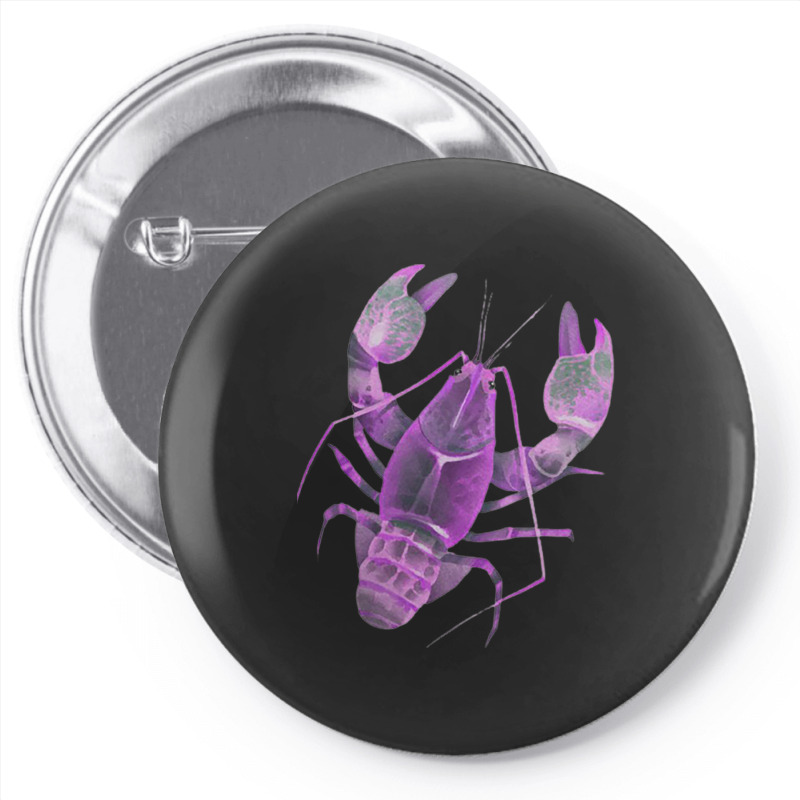 Aqua Purple Colored Lobster Pin-back Button | Artistshot