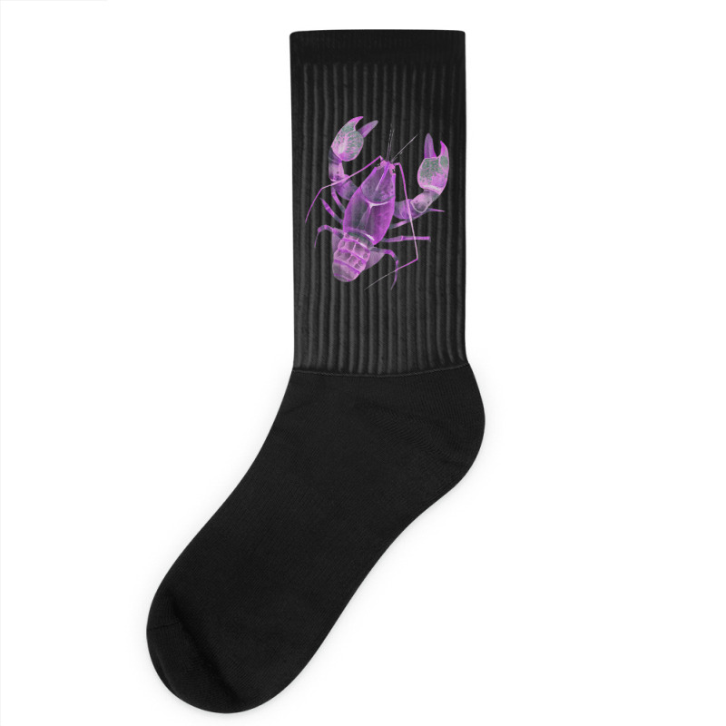 Aqua Purple Colored Lobster Socks | Artistshot