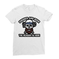 Engines And Beer The Reason I'm Here Funny Mechanic Ladies Fitted T-shirt | Artistshot