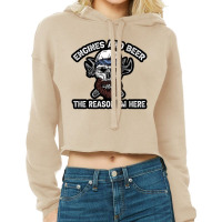 Engines And Beer The Reason I'm Here Funny Mechanic Cropped Hoodie | Artistshot