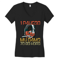 I Paused My Game To Be Here Gamer Headset Leet Women's V-neck T-shirt | Artistshot