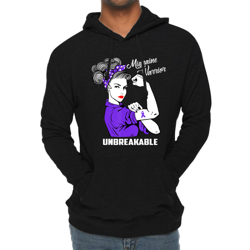 Migraine Warrior Unbreakable Awareness Lightweight Hoodie | Artistshot