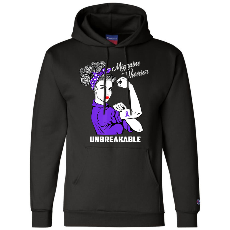 Migraine Warrior Unbreakable Awareness Champion Hoodie | Artistshot