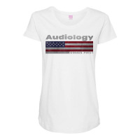 Audiology Audiologist Patriotic American Flag Job Title T Shirt Maternity Scoop Neck T-shirt | Artistshot