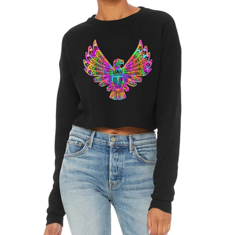 Psychedelic Native, Psychedelic Native Art, Psychedelic Native Paintin Cropped Sweater by SHOPURT | Artistshot