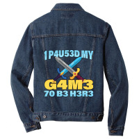 I Paused My Game To Be Here Mmo Rpg Gift Men Denim Jacket | Artistshot