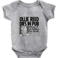 Oliver Reed Obituary Baby Bodysuit | Artistshot