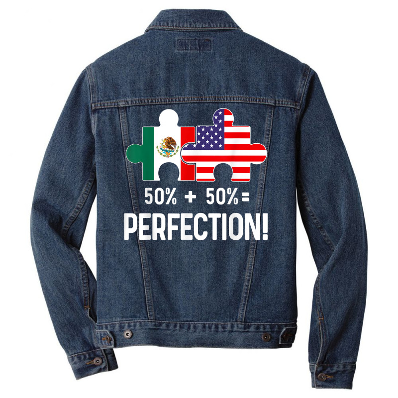 Half American Half Mexican Flag Combined Map Mexico Usa T Shirt Men Denim Jacket by cm-arts | Artistshot