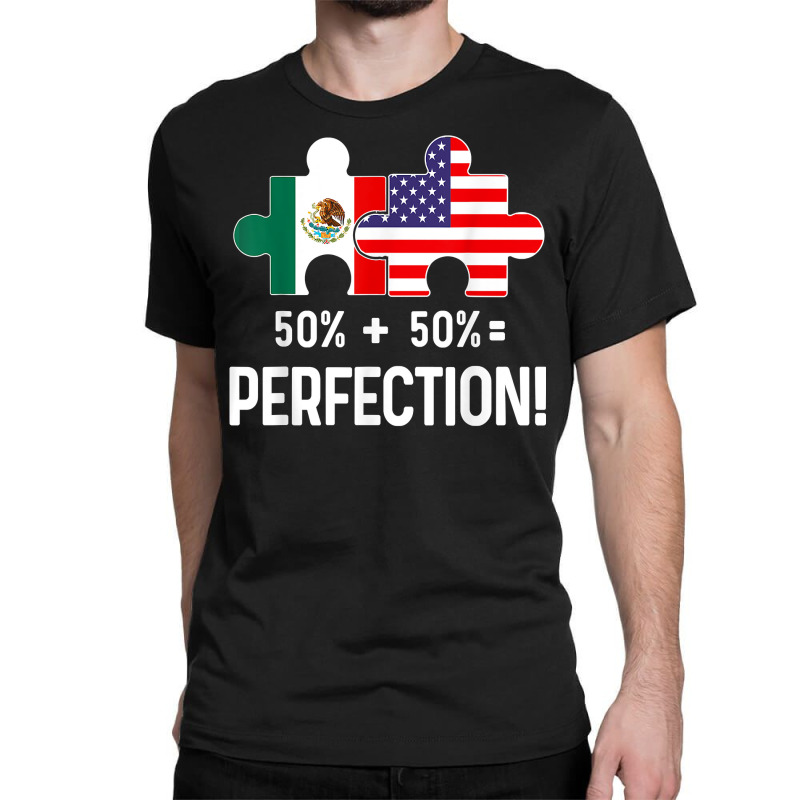 Half American Half Mexican Flag Combined Map Mexico Usa T Shirt Classic T-shirt by cm-arts | Artistshot