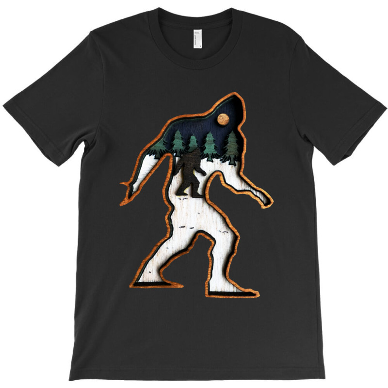 Bigfoot Wood Layered Christmas T-shirt | Artistshot