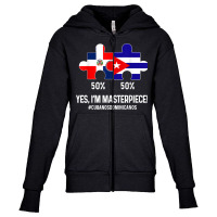 Half Cuban Half Dominican Flag Map Combined Cuba Rd T Shirt Youth Zipper Hoodie | Artistshot