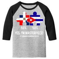 Half Cuban Half Dominican Flag Map Combined Cuba Rd T Shirt Youth 3/4 Sleeve | Artistshot